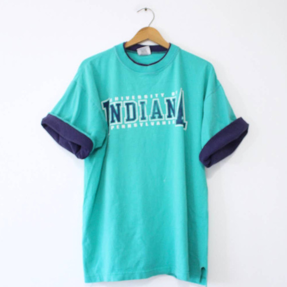 Vintage Indiana University of Pennsylvania IUP Crimson Hawks T Shirt XL - Picture 1 of 6